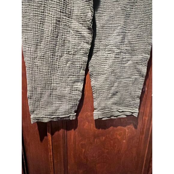 Roan & Ryan 100% Sage Cotton Gauzy Pull-On Pants Size Large Boho Lagenlook - Picture 4 of 7